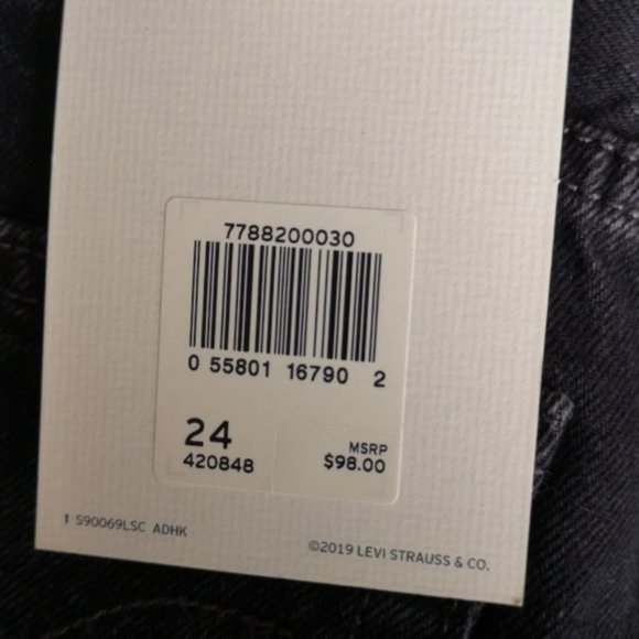 Levi's Skirt Red Tab Black Studded Denim New 24 XS - Picture 6 of 9